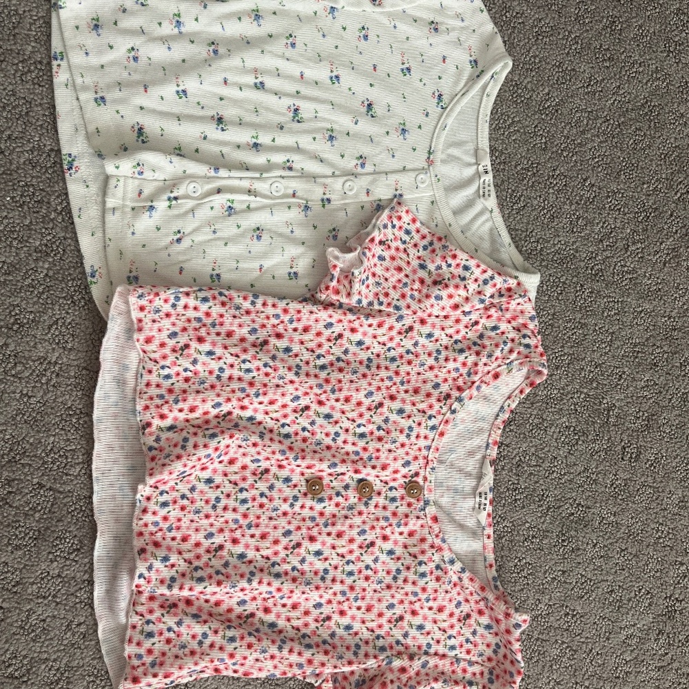 TWO floral girls tops